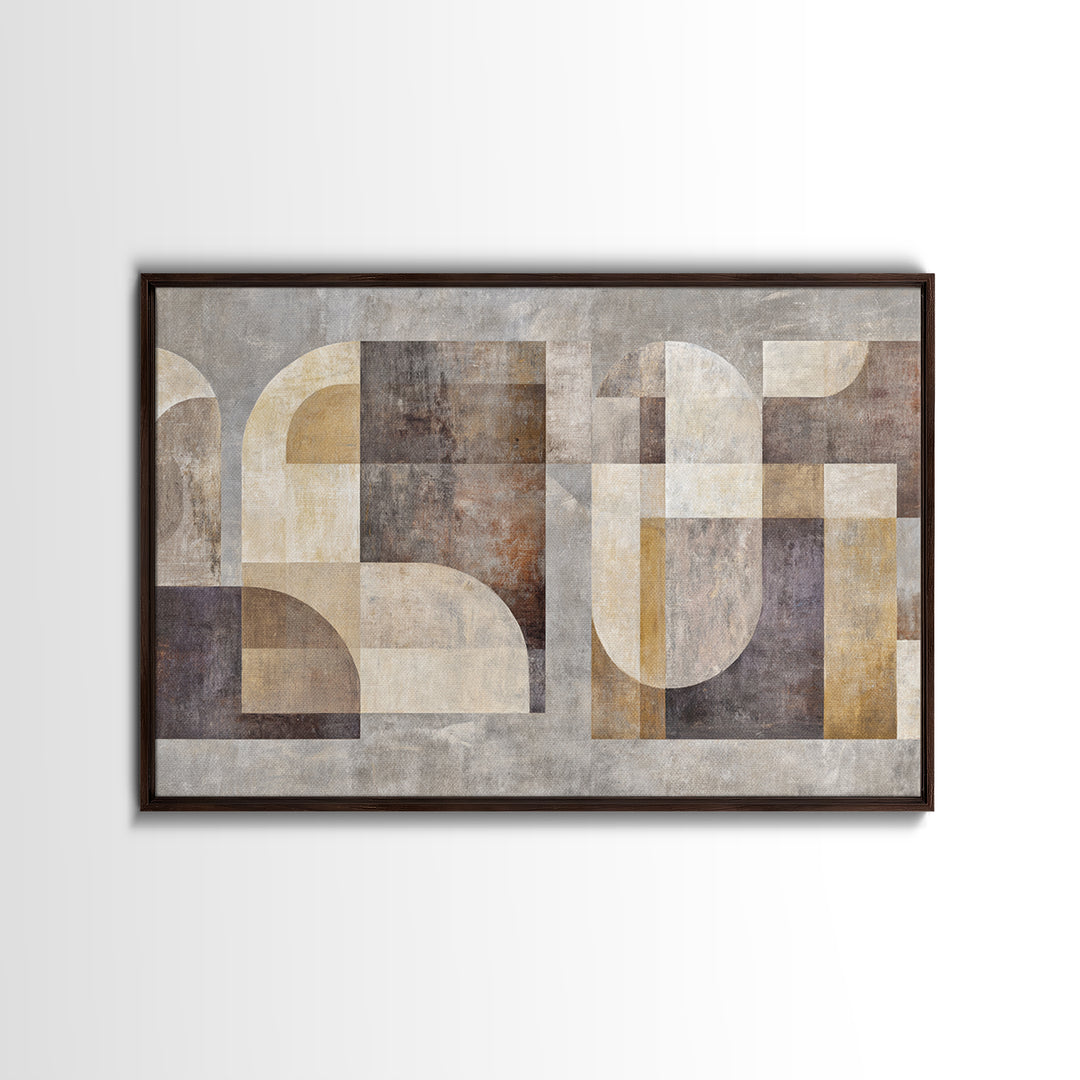 Two Overlapping Organic Shapes Framed Canvas Print, Minimalist Art, Abstract Painting, Living Room Decor, Fine Art, Minimal, MIN-3x2-23