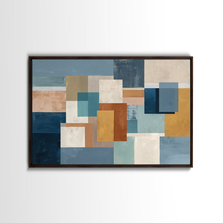 Calm Rectangle Composition Canvas Print, Minimalist Art, Boho, Living Room Decor, Oil Painting, Minimal, Abstract Painting, MIN-3x2-4