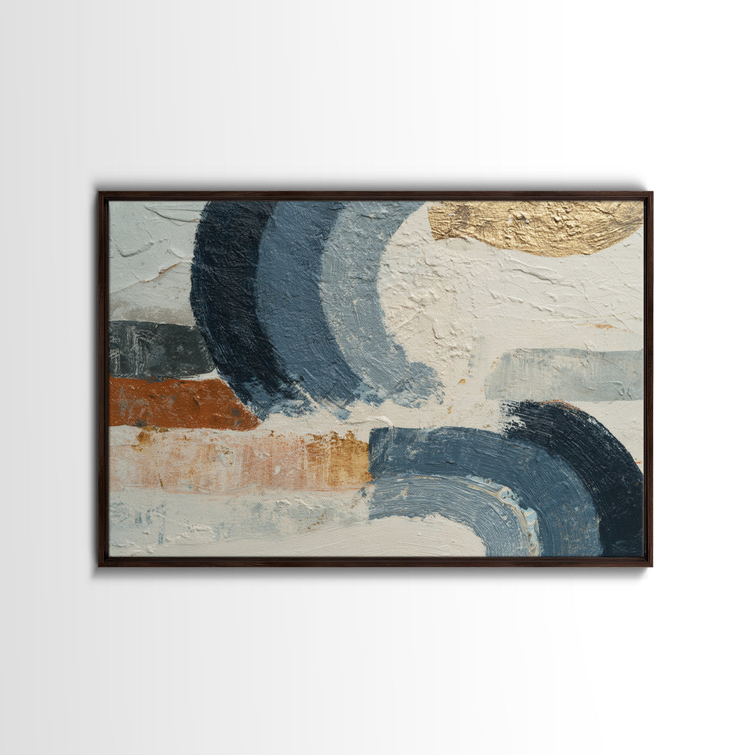 Minimal Abstract Wave Line Framed Canvas Print, Minimalist Art, Minimalist Wall Art, Living Room Decor, Abstract Art, Minimal, MIN-3x2-41