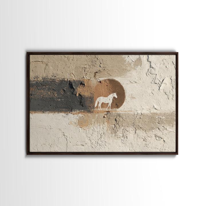 Minimal Horse Contour Framed Canvas Print, Minimalist Art, Living Room Decor, Fine Art, Minimal, Modern Decor, Fine Art Print, MIN-3x2-46