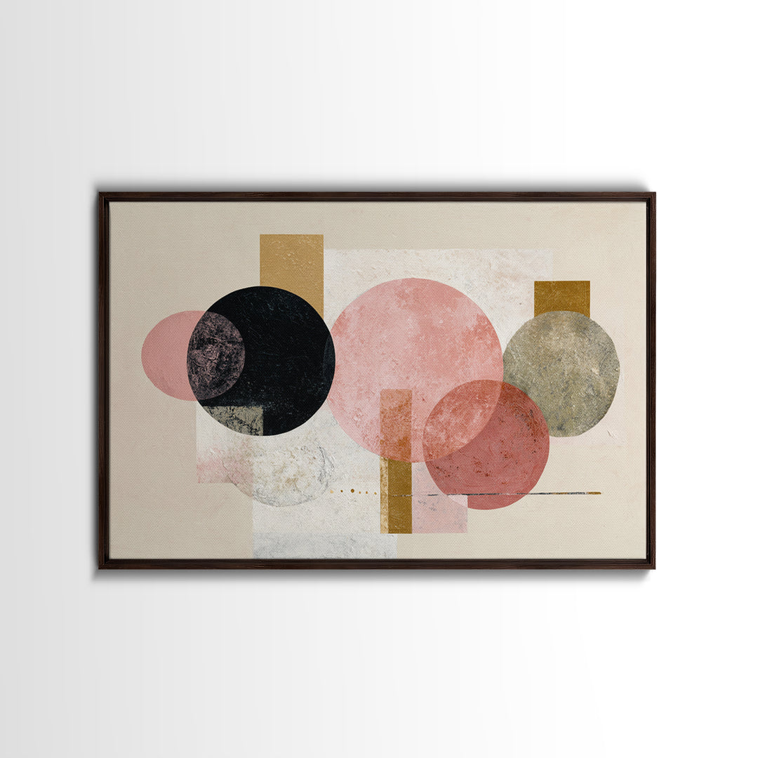 Single Black Circle on Warm Ivory Ground Canvas Print, Minimalist Art, Modern Decor, Living Room Decor, Fine Art, Minimal, MIN-3x2-53