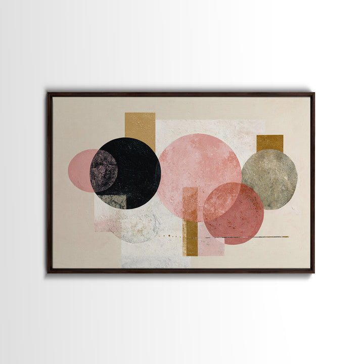 Single Black Circle on Warm Ivory Ground Canvas Print, Minimalist Art, Modern Decor, Living Room Decor, Fine Art, Minimal, MIN-3x2-53