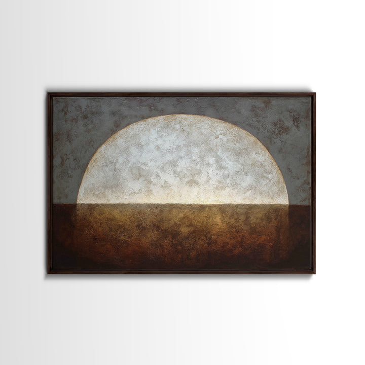 Monochrome Arch and Shadow Composition Framed Canvas Print, Minimalist Art, Textured Painting, Living Room Decor, Minimal, MIN-3x2-60
