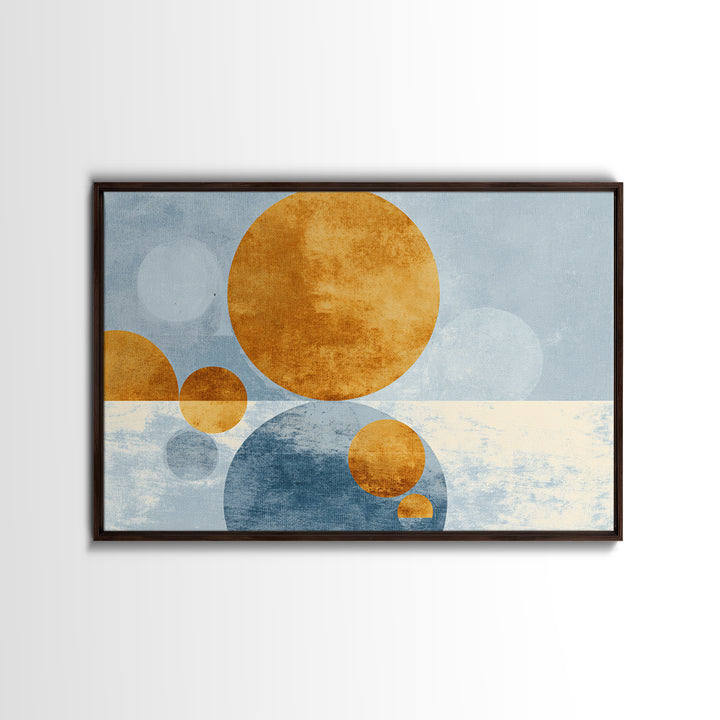 Minimal Moon over a Pale Ocean Canvas Print, Minimalist Art, Modern Art, Living Room Decor, Fine Art, Minimal, Minimalist Decor, MIN-3x2-61