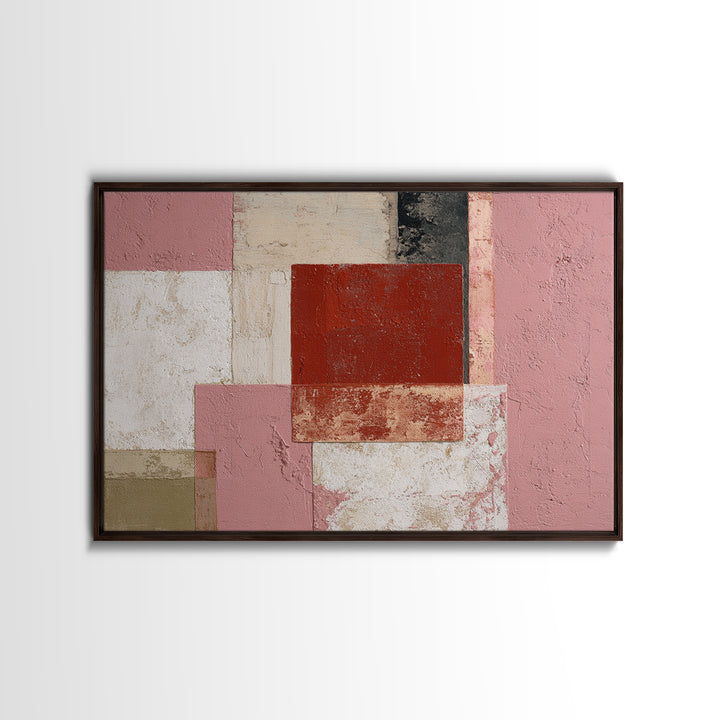 One Red Square Balanced Canvas Print, Minimalist Art, Digital Print, Living Room Decor, Fine Art, Minimal, Gallery Decor, MIN-3x2-62