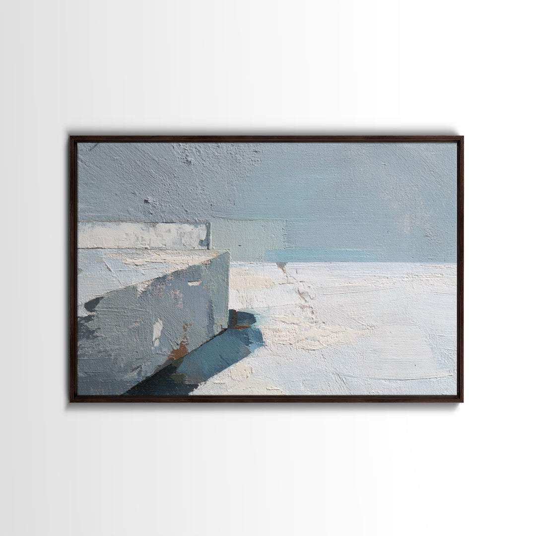 Quiet Stone Stack Framed Canvas Print, Minimalist Art, Boho Wall Art, Living Room Decor, Fine Art, Minimal, Statement Artwork, MIN-3x2-63