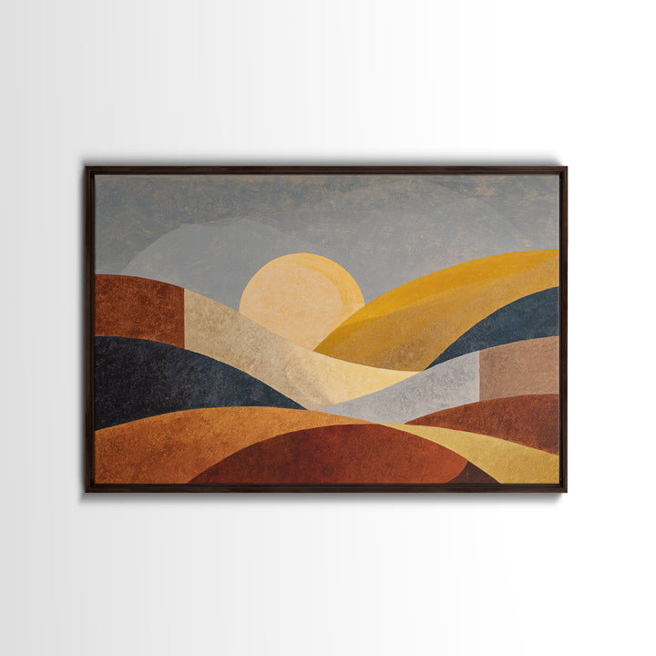 Simple Geometric Sun Canvas Print, Minimalist Art, Living Room Decor, Abstract Art, Minimal, Abstract Wall Art, MIN-3x2-67