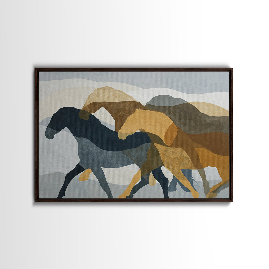 Minimal Horse Contour Framed Canvas Print, Minimalist Art, Living Room Decor, Fine Art, Minimal, Modern Decor, Fine Art Print, MIN-3x2-70