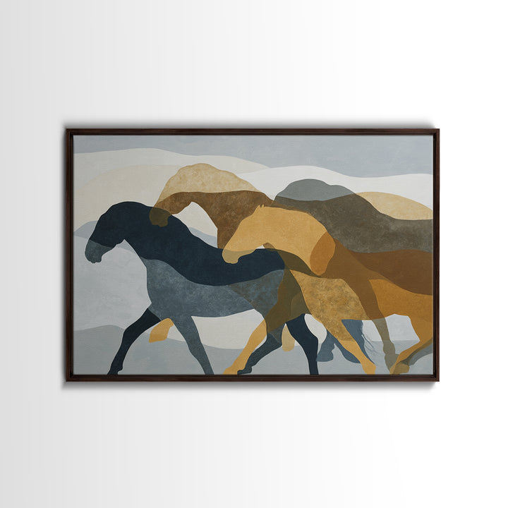 Minimal Horse Contour Framed Canvas Print, Minimalist Art, Living Room Decor, Fine Art, Minimal, Modern Decor, Fine Art Print, MIN-3x2-70
