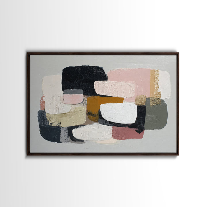 Quiet Stone Stack Framed Canvas Print, Minimalist Art, Poster, Living Room Decor, Fine Art, Minimal, Boho, Canvas Tote Bag, MIN-3x2-87