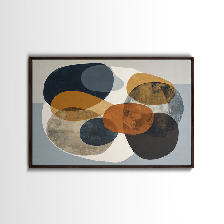 Two Overlapping Organic Shapes Framed Canvas Print, Minimalist Art, Printables, Living Room Decor, Abstract Art, Minimal, MIN-3x2-95