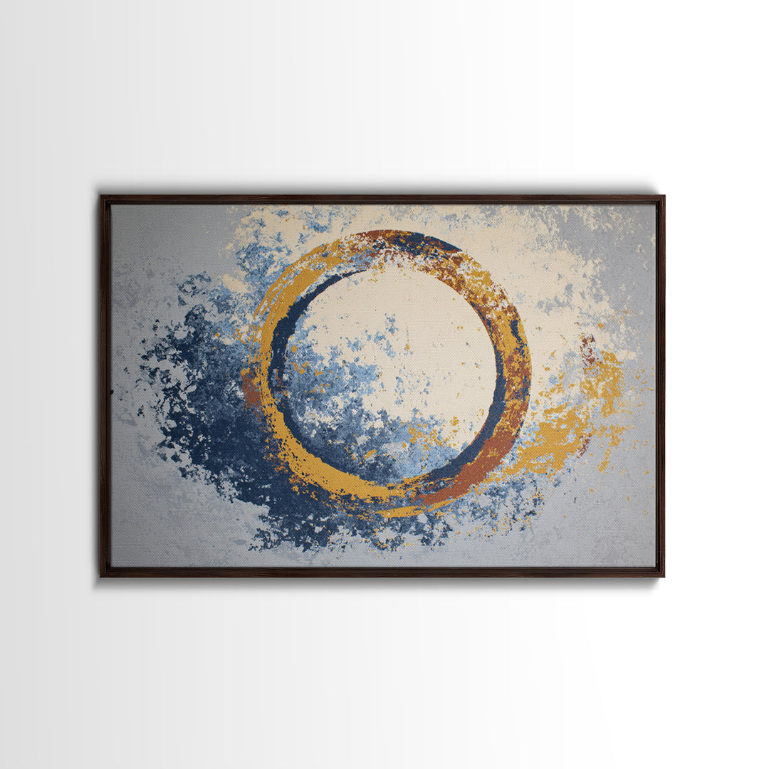 Single Brushstroke Circle Canvas Print, Minimalist Art, Abstract Painting, Living Room Decor, Fine Art, Minimal, MIN-3x2-98