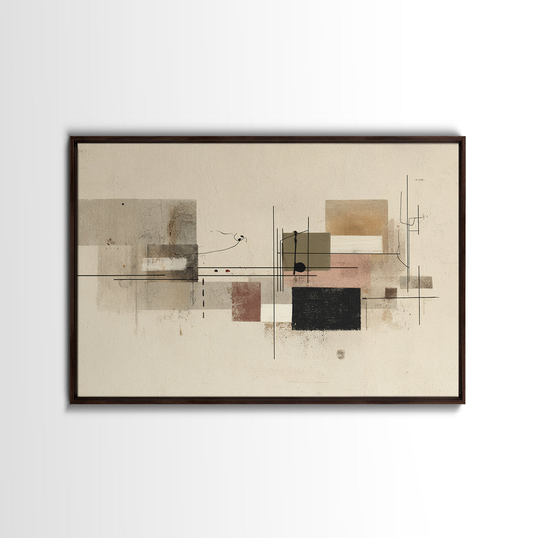 Minimal Cat Line Drawing Framed Canvas Print, Minimalist Art, Digital Wall Art, Living Room Decor, Abstract Art, Minimal, MIN-3x2-99