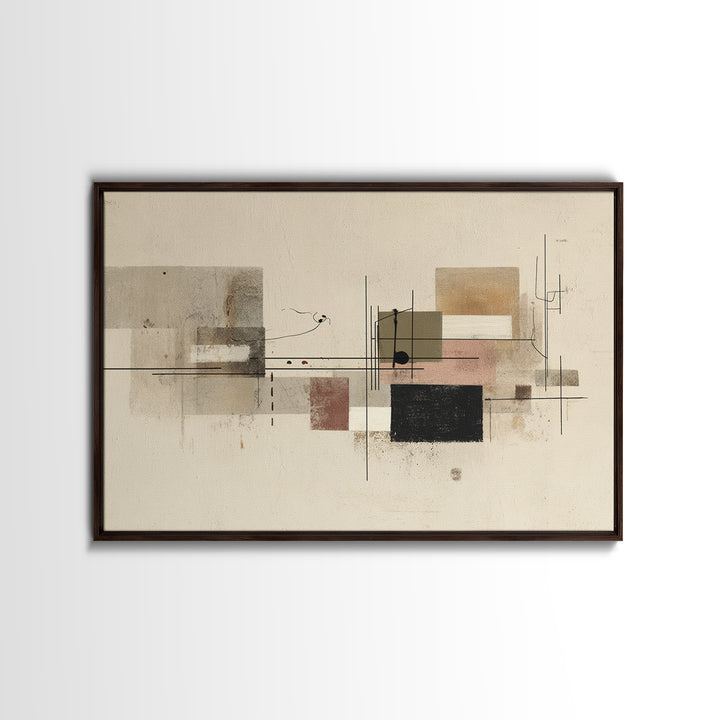 Minimal Cat Line Drawing Framed Canvas Print, Minimalist Art, Digital Wall Art, Living Room Decor, Abstract Art, Minimal, MIN-3x2-99