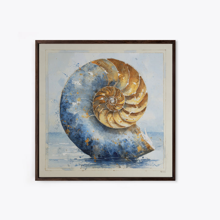 Nautilus Shell Study Canvas Print, Marine Life Art, Beach House Decor, Living Room Decor, Fine Art, Marine, Tropical Wall Art, MLA-1x1-35