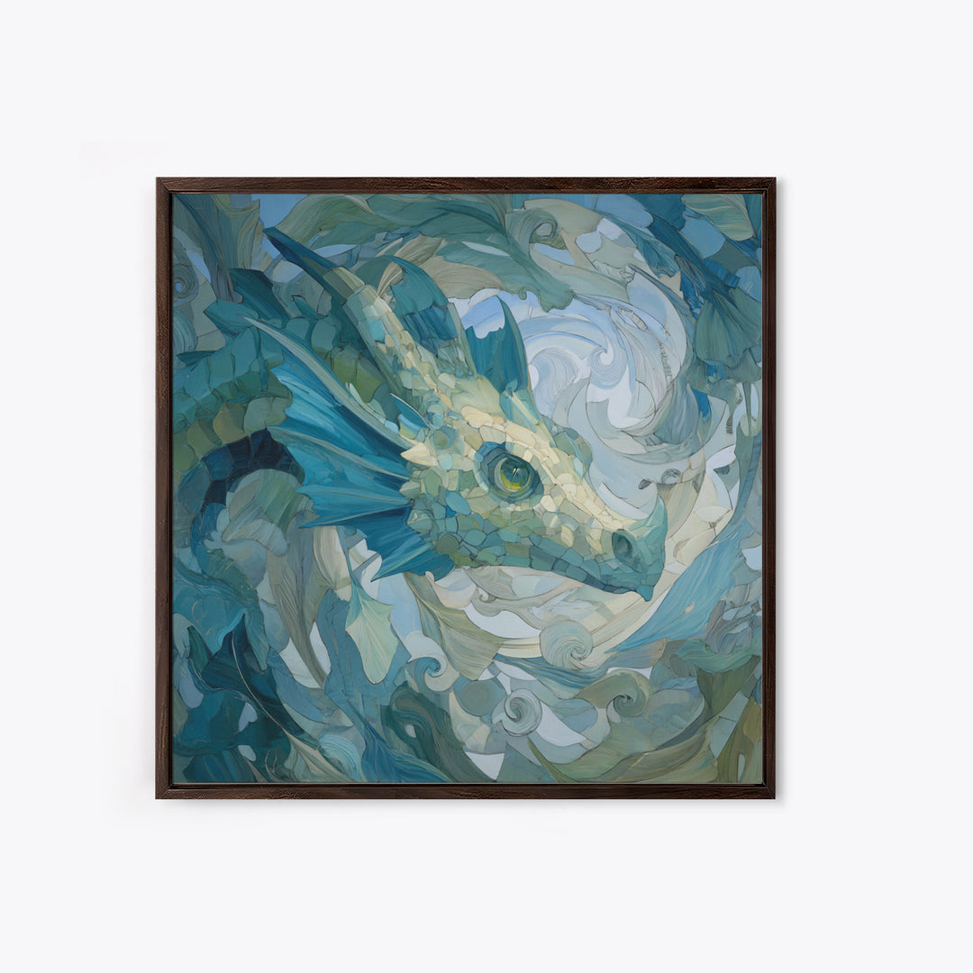 Sea Dragon Drifting Among Kelp Framed Canvas Print, Marine Life Art, Ocean Prints, Living Room Decor, Fine Art, Marine, MLA-1x1-65