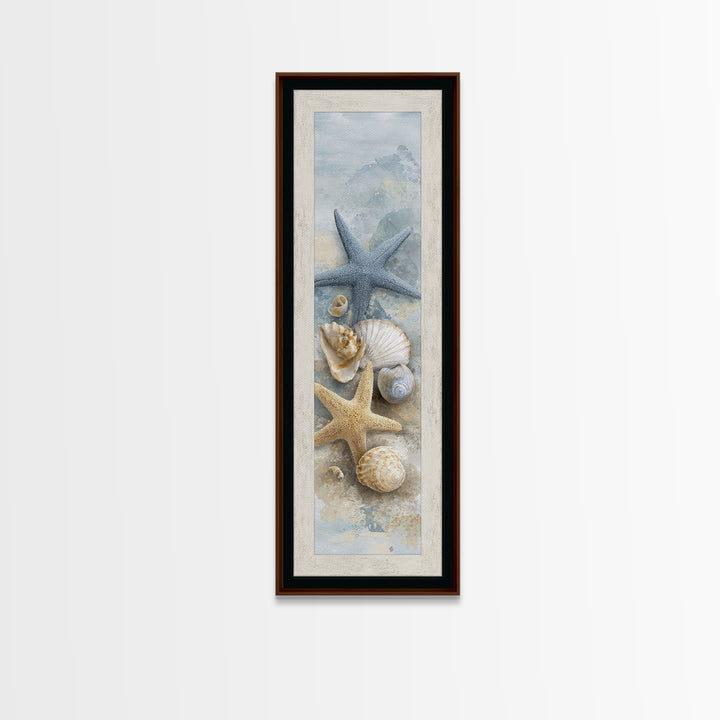 Starfish and Shells Natural Specimen Layout Canvas Print, Marine Life Art, Fine Art Print, Living Room Decor, Fine Art, Marine, MLA-1x3-73