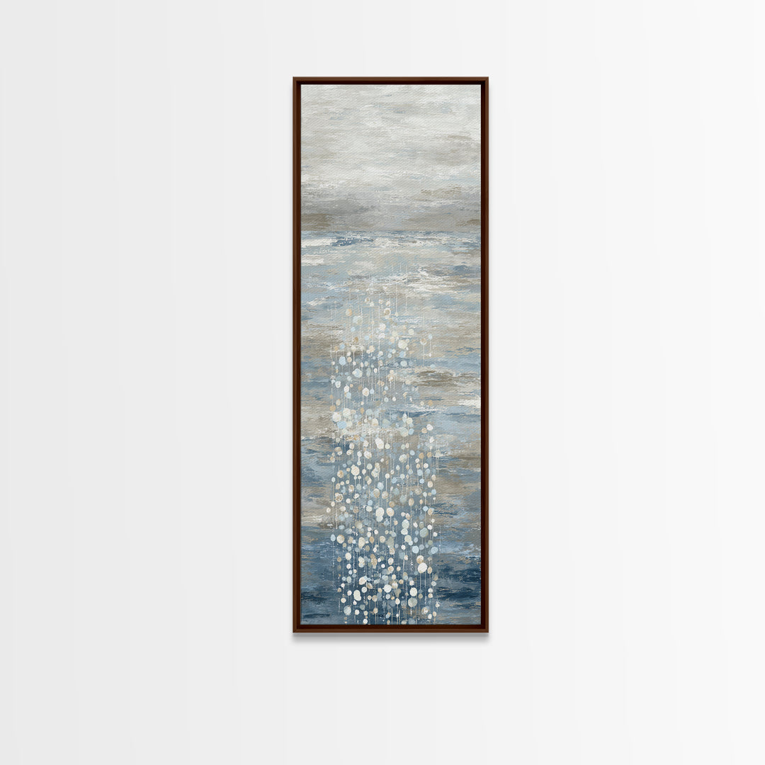 Oyster Shells with Pearly Highlights Canvas Print, Marine Life Art, Coastal Home Decor, Living Room Decor, Oil Painting, Marine, MLA-1x3-82