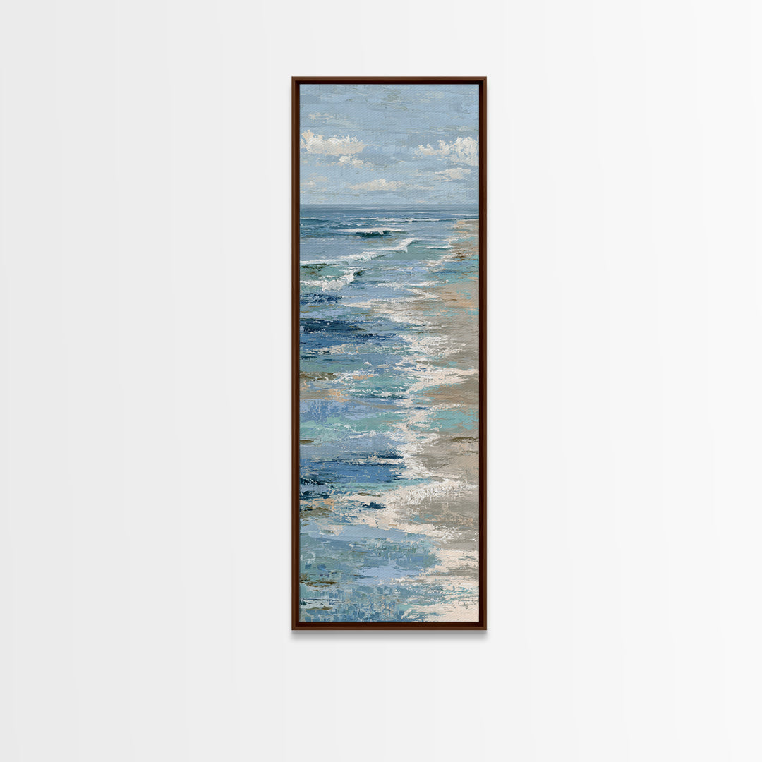 Blue Crab with Painterly Shell Texture Canvas Print, Marine Life Art, Modern, Living Room Decor, Marine, Statement Artwork, MLA-1x3-94
