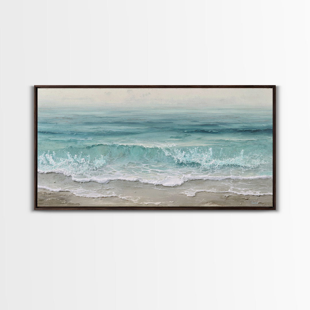 Orca Beneath Northern Lights Framed Canvas Print, Marine Life Art, Ocean Prints, Living Room Decor, Fine Art, Marine, MLA-2x1-100