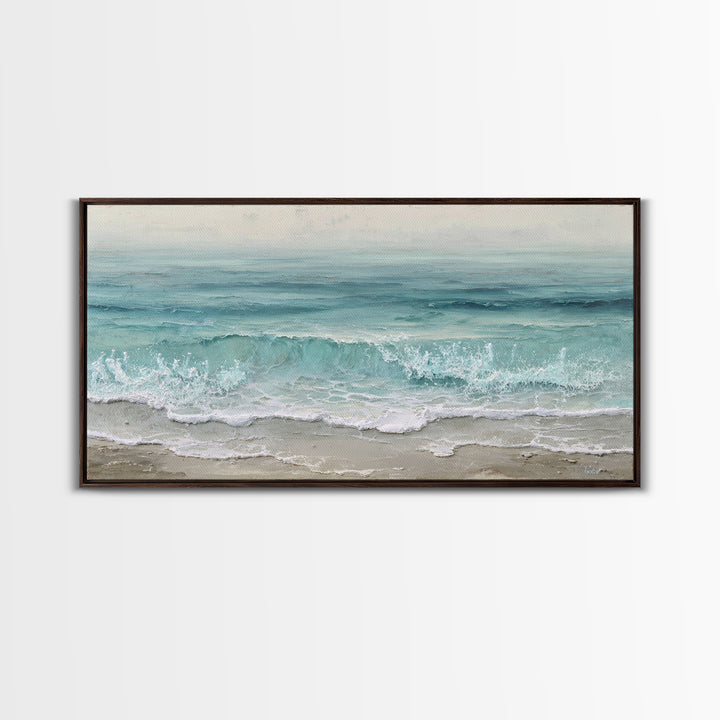 Orca Beneath Northern Lights Framed Canvas Print, Marine Life Art, Ocean Prints, Living Room Decor, Fine Art, Marine, MLA-2x1-100