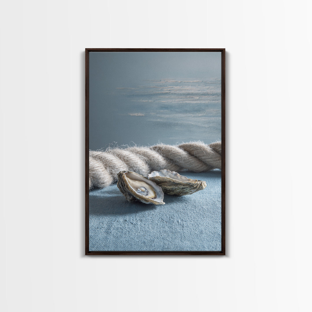 Oyster Shells with Pearly Highlights Canvas Print, Marine Life Art, Wall Decor, Living Room Decor, Fine Art, Marine, MLA-2x3-54