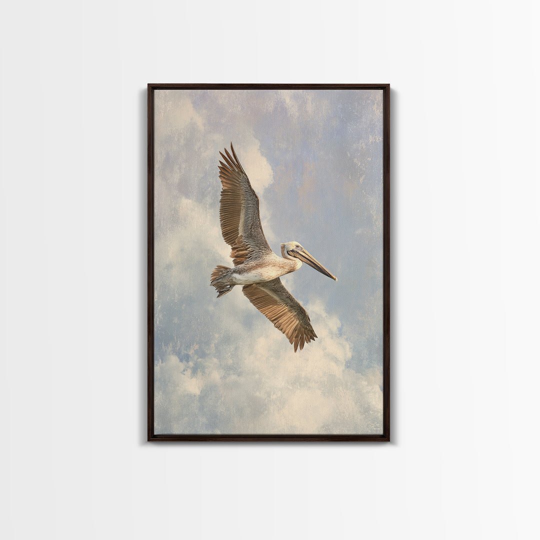 Pelican Diving Toward Fish Near Surface Canvas Print, Marine Life Art, Whale Art, Living Room Decor, Fine Art, Marine, MLA-2x3-79