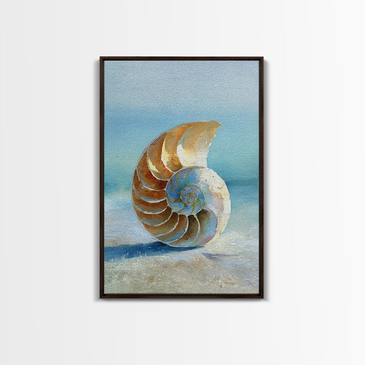 Nautilus Shell Study Canvas Print, Marine Life Art, Luxury Decor, Living Room Decor, Fine Art, Marine, Beach Decor, Coastal Art, MLA-2x3-91