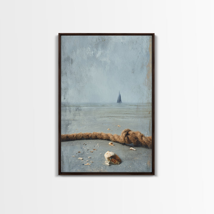 Shark Silhouette in Deep Blue Light Framed Canvas Print, Marine Life Art, Nautical Wall Art, Living Room Decor, Abstract Art, MLA-2x3-92
