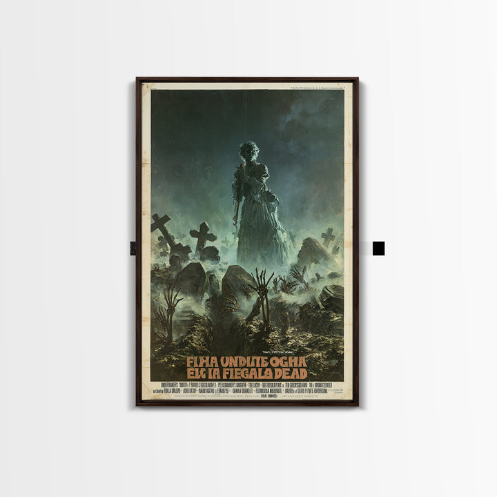 The Undertaker's Daughter Counts The Dead, Italian Horror Film Poster, Retro Gothic Cinema Art, Vintage Halloween Wall Art, Canvas Print