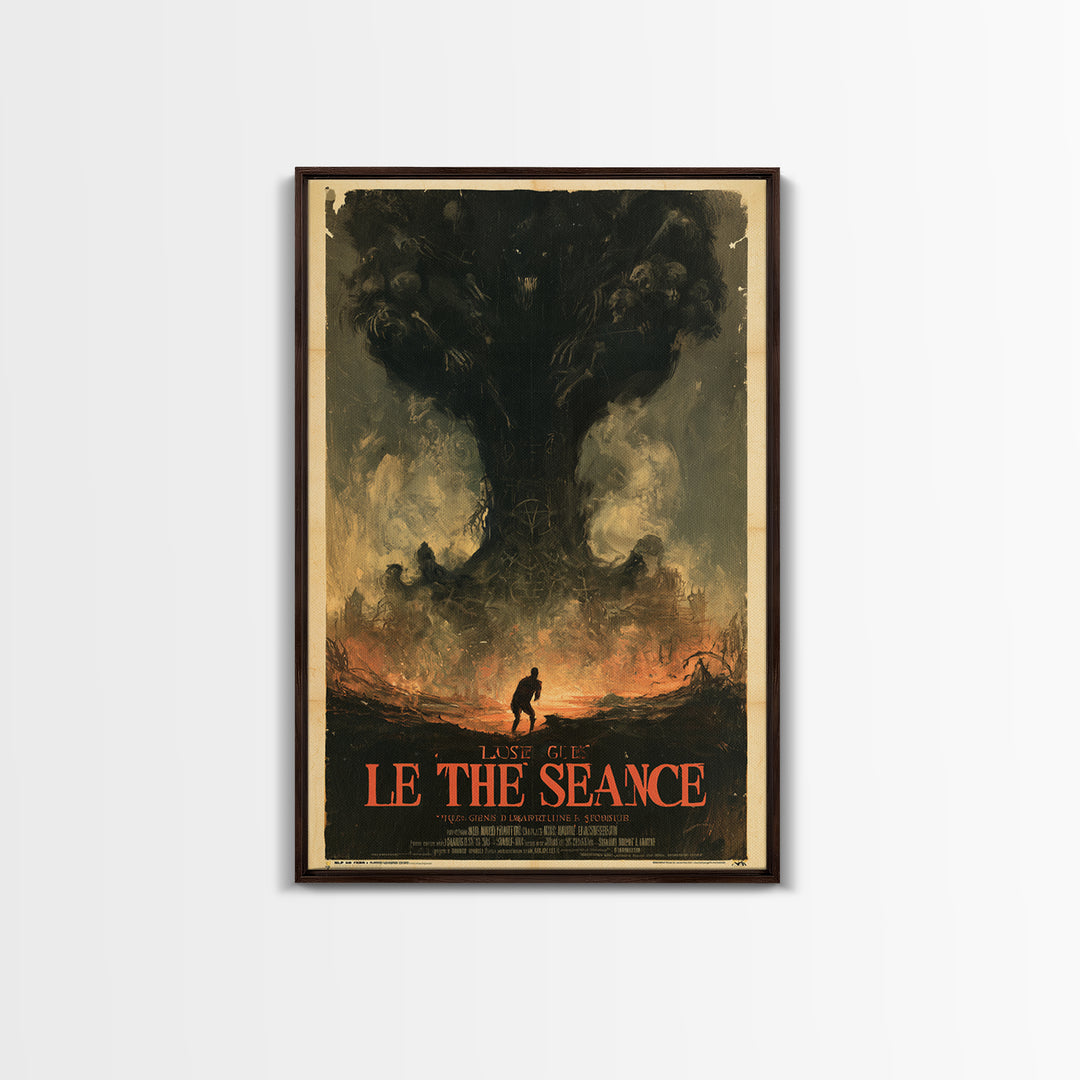 The Last Guest At The Winter Seance, French Horror Film Poster, Retro Gothic Cinema Art, Vintage Halloween Wall Art, Framed Canvas Print