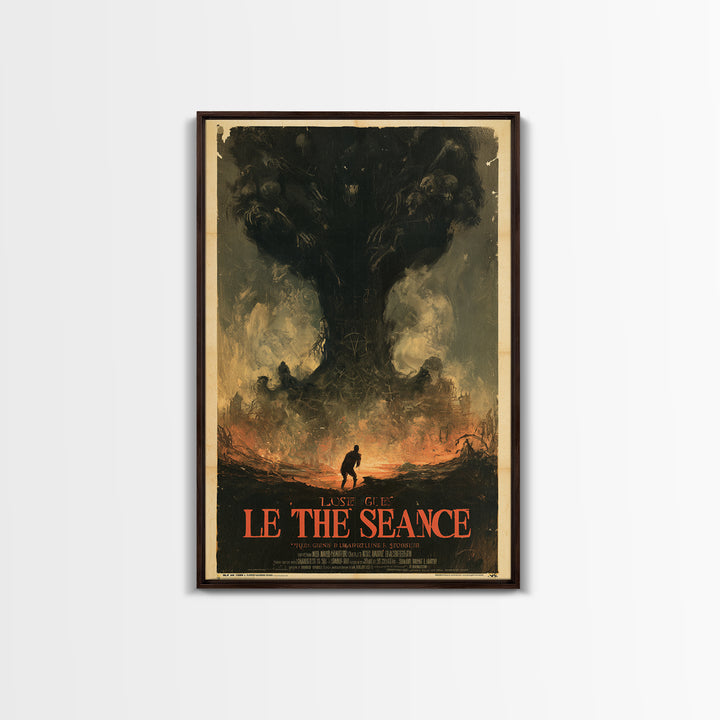 The Last Guest At The Winter Seance, French Horror Film Poster, Retro Gothic Cinema Art, Vintage Halloween Wall Art, Framed Canvas Print