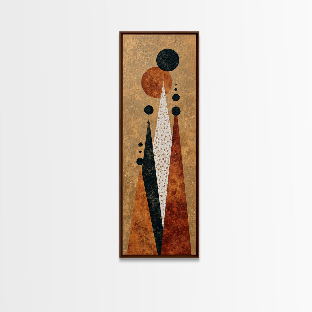 Minimal Mountain Scene Framed Canvas Print, Midcentury Modern Art, Digital Art, Living Room Decor, Retro, Oversized Wall Art, MMA-1x3-3
