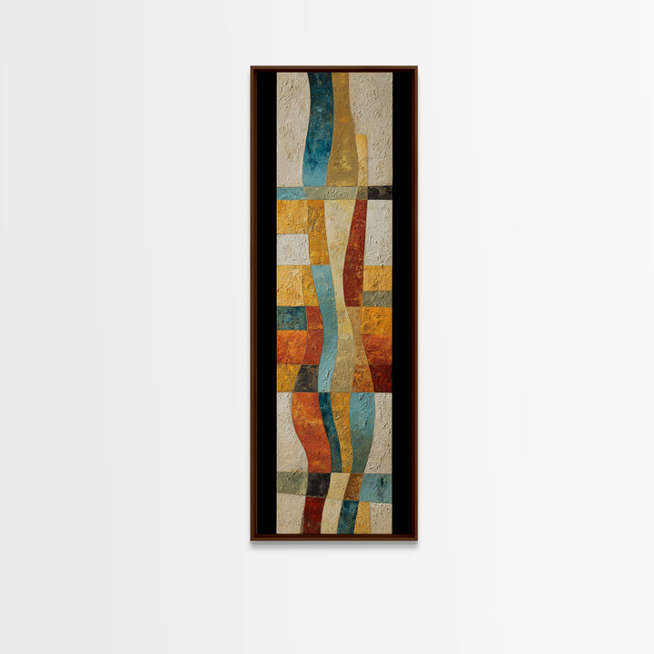 Desert Landscape Reduced to Color Blocks Canvas Print, Midcentury Modern Art, Art Print, Living Room Decor, Oil Painting, Retro, MMA-1x3-44
