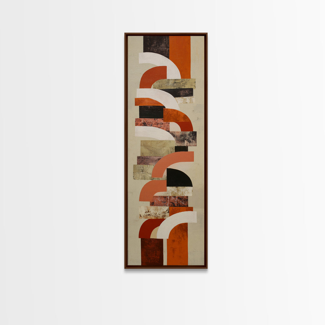 Stacked Arches in Burnt Orange and Cream Canvas Print, Midcentury Modern Art, Modern Decor, Living Room Decor, Fine Art, Retro, MMA-1x3-49