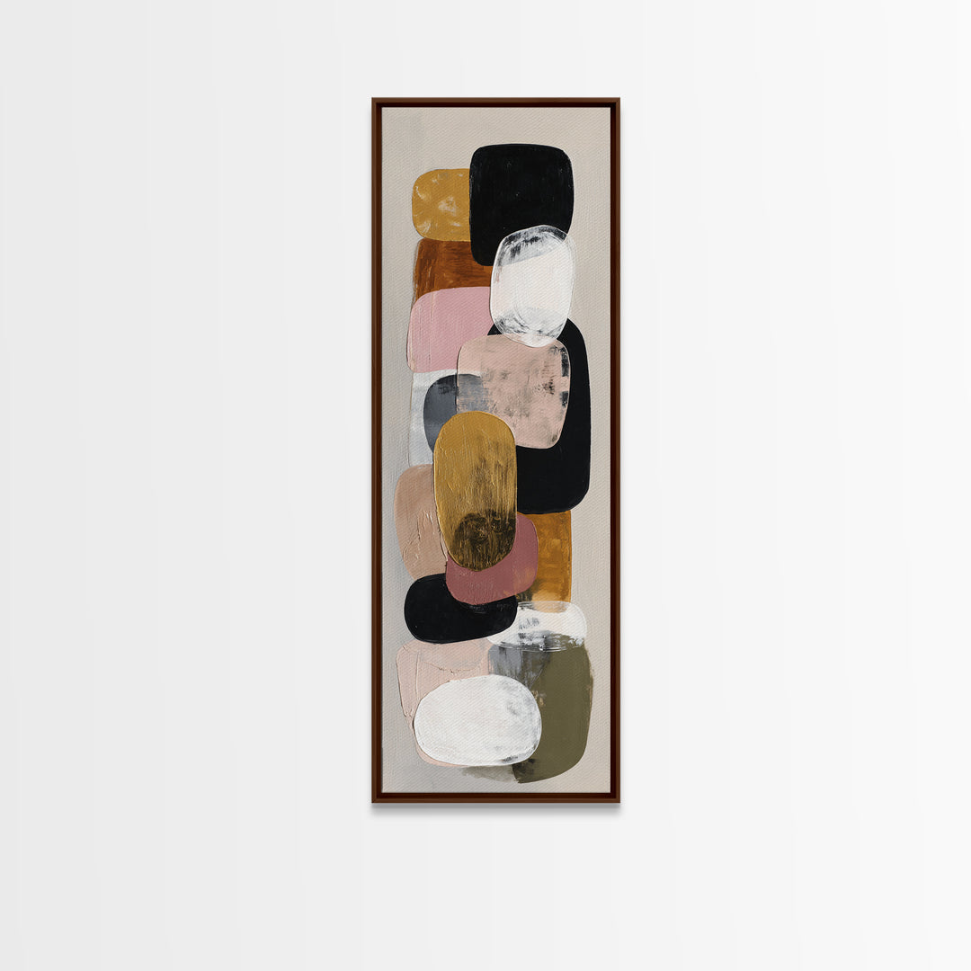 Oval and Rectangle Composition Framed Canvas Print, Midcentury Modern Art, Printable, Living Room Decor, Fine Art, Retro, MMA-1x3-52