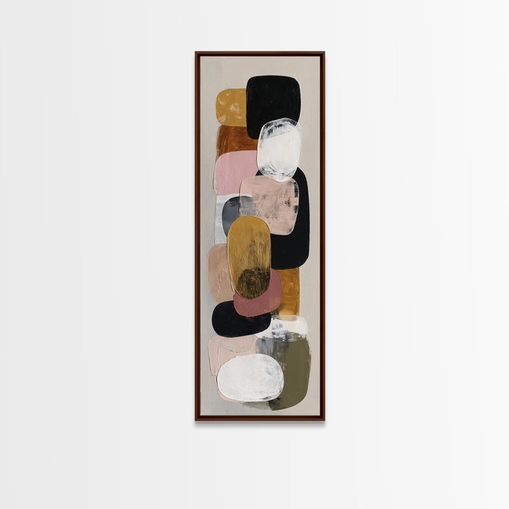 Oval and Rectangle Composition Framed Canvas Print, Midcentury Modern Art, Printable, Living Room Decor, Fine Art, Retro, MMA-1x3-52