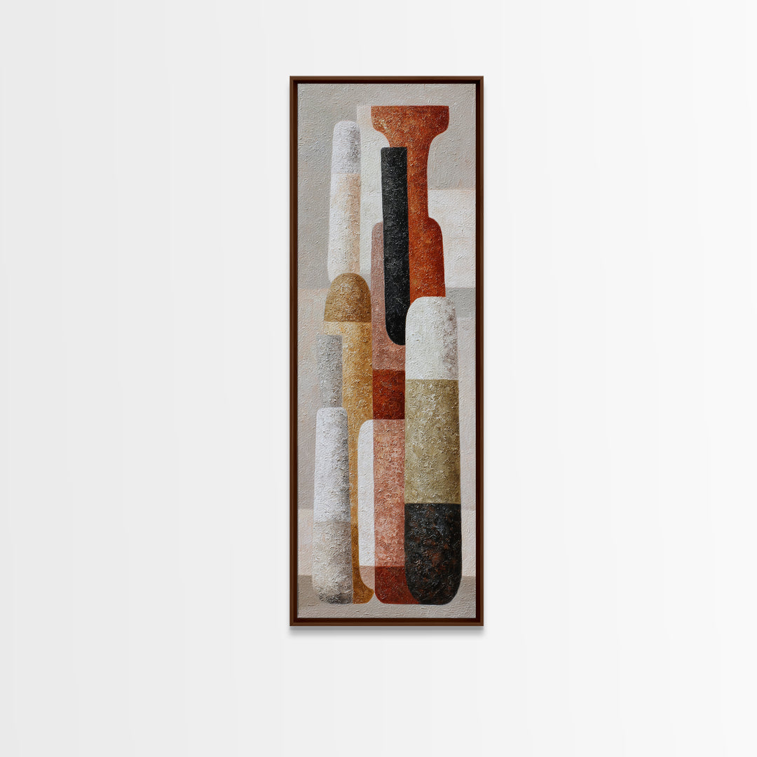 Retro Cocktail Glasses Framed Canvas Print, Midcentury Modern Art, Luxury Decor, Living Room Decor, Abstract Art, Retro, MMA-1x3-66