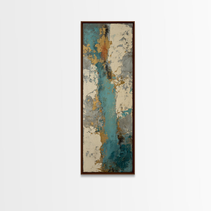 Teal Sofa Era Abstract Pattern Without Furniture Canvas Print, Midcentury Modern Art, Digital Print, Living Room Decor, Retro, MMA-1x3-84
