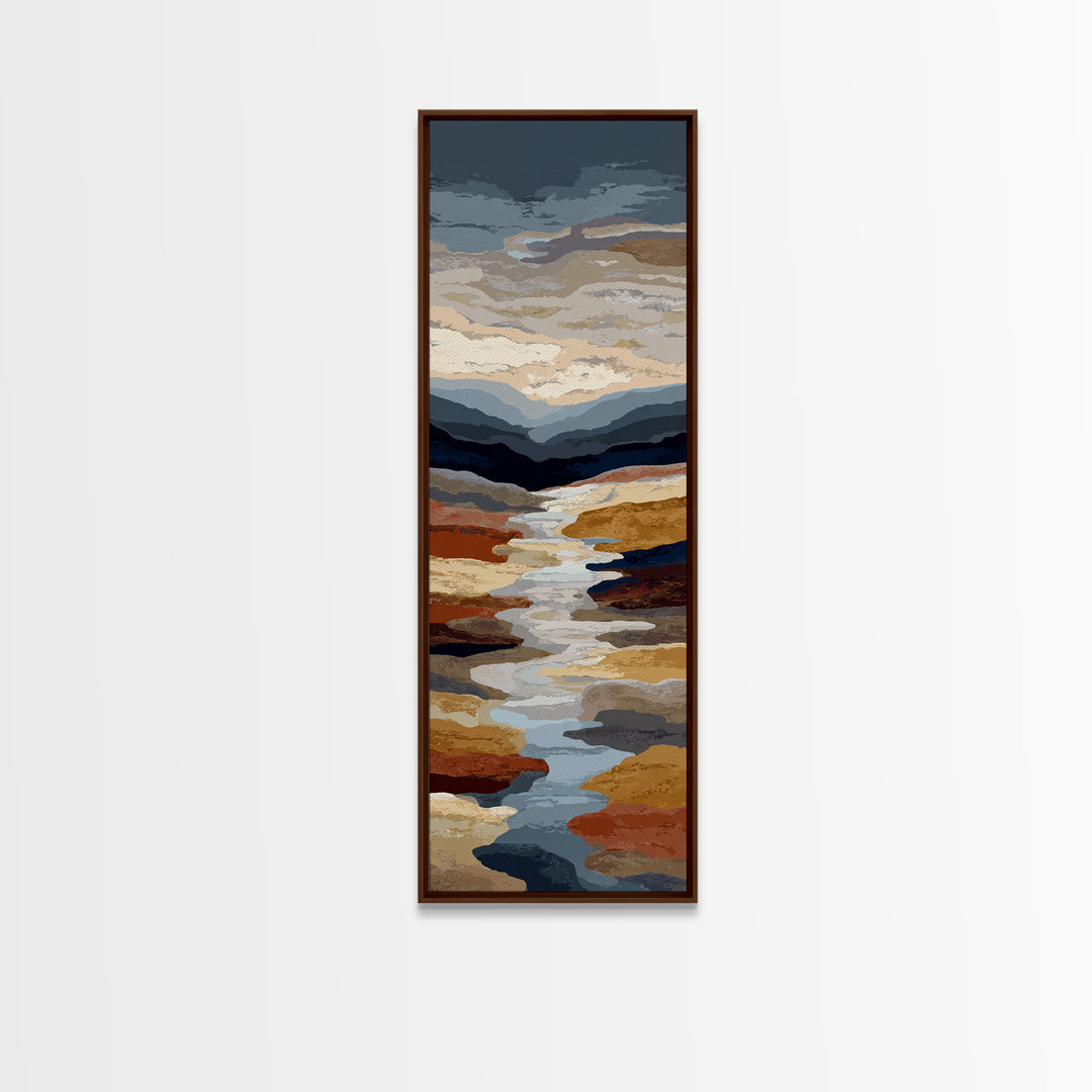 Desert Landscape Reduced to Color Blocks Canvas Print, Midcentury Modern Art, Living Room Wall Art, Living Room Decor, Retro, MMA-1x3-92