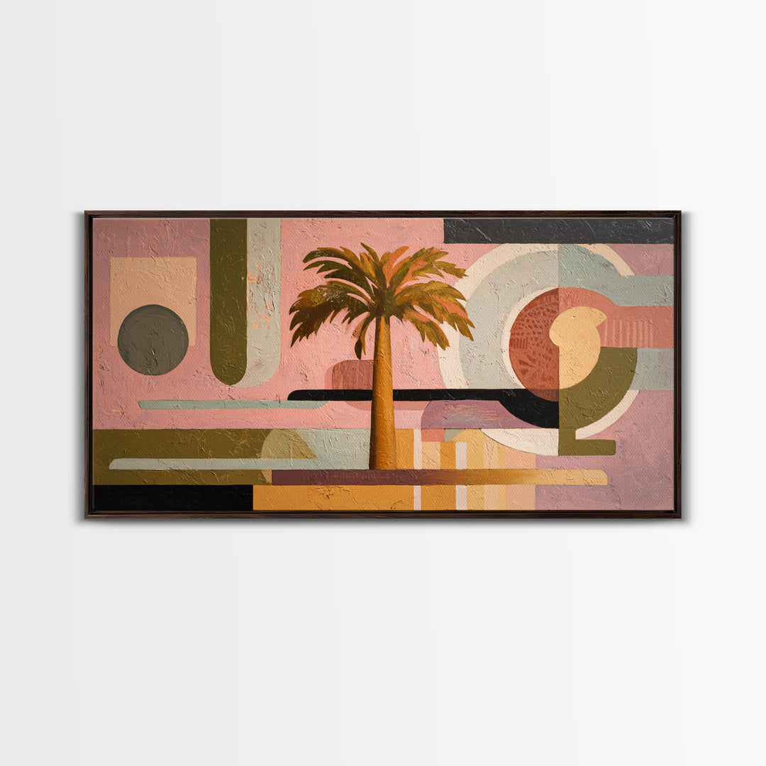 Stylized Palm Tree Canvas Print, Midcentury Modern Art, Printable Wall Art, Living Room Decor, Fine Art, Retro, Modern Wall Art, MMA-2x1-61