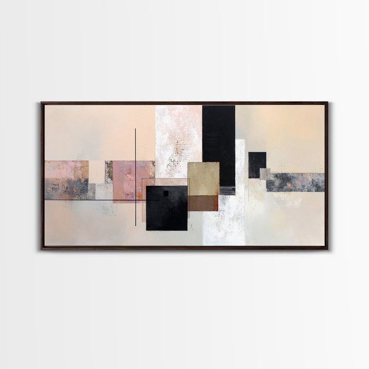 Sunburst Clock Composition Canvas Print, Midcentury Modern Art, Digital Print, Living Room Decor, Retro, Minimalist Wall Art, MMA-2x1-89