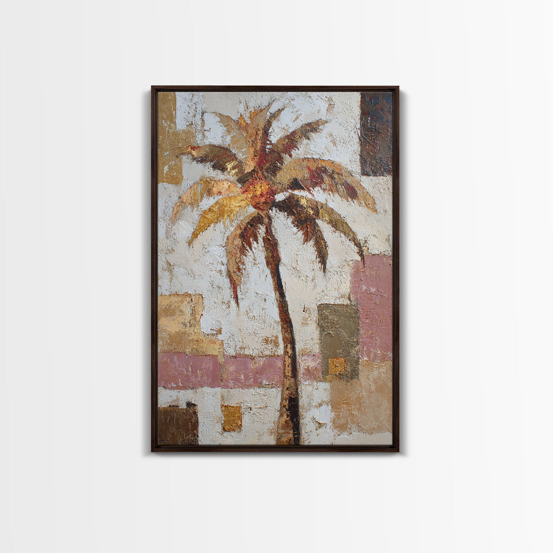 Stylized Palm Tree Framed Canvas Print, Midcentury Modern Art, Art Print, Living Room Decor, Fine Art, Retro, Abstract Wall Art, MMA-2x3-25
