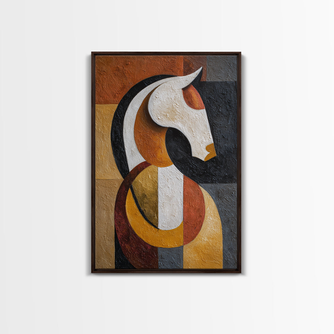 Mid Century Horse Framed Canvas Print, Midcentury Modern Art, Room Decor, Living Room Decor, Fine Art, Retro, Art Print, MMA-2x3-3