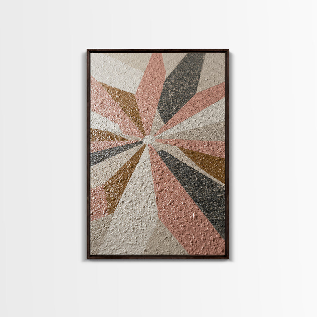 Atomic Starburst Pattern Framed Canvas Print, Midcentury Modern Art, Wall Decor, Living Room Decor, Fine Art, Retro, MMA-2x3-34