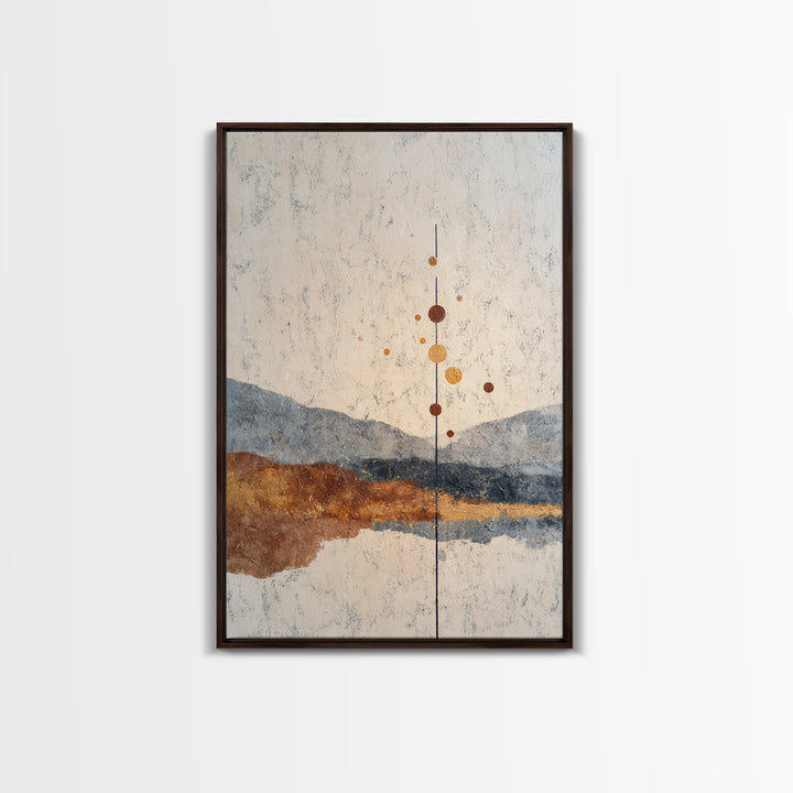 Minimal Mountain Scene Framed Canvas Print, Midcentury Modern Art, Mid Century Modern, Living Room Decor, Fine Art, Retro, MMA-2x3-47