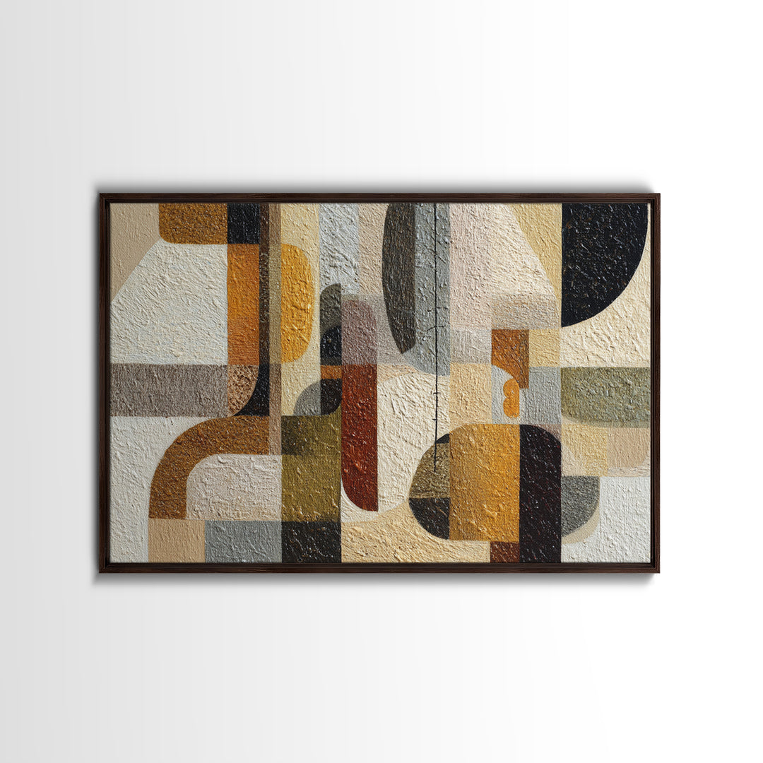 Jazz Musician in Angular Mid Century Style Canvas Print, Midcentury Modern Art, Modern Art, Living Room Decor, Oil Painting, MMA-3x2-37