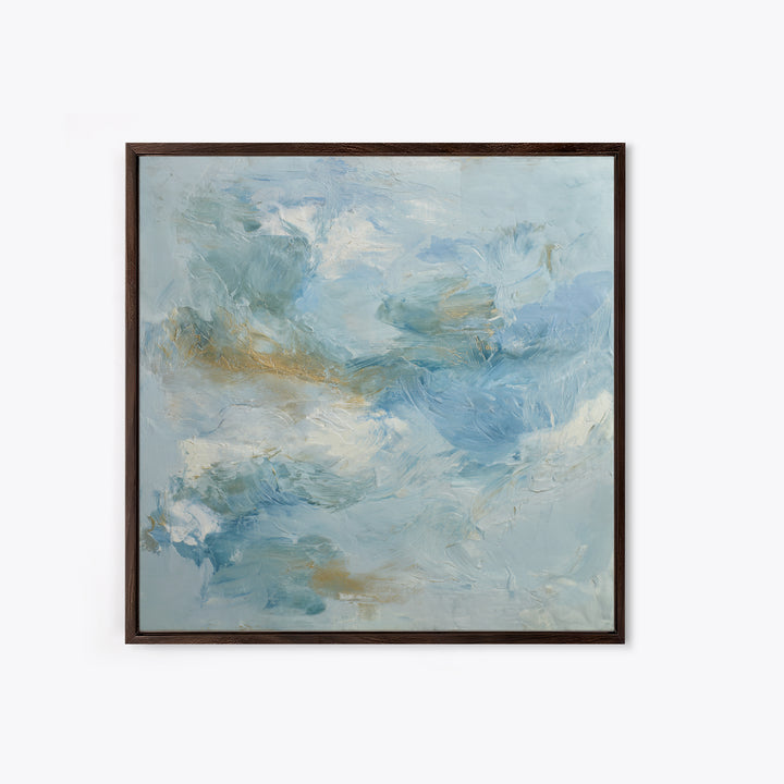 Calming Blue Abstract Framed Canvas Print, Medical Office Art, Nurse Wall Art, Office Decor, Abstract Art, Calm, Room Decor, MOA-1x1-1