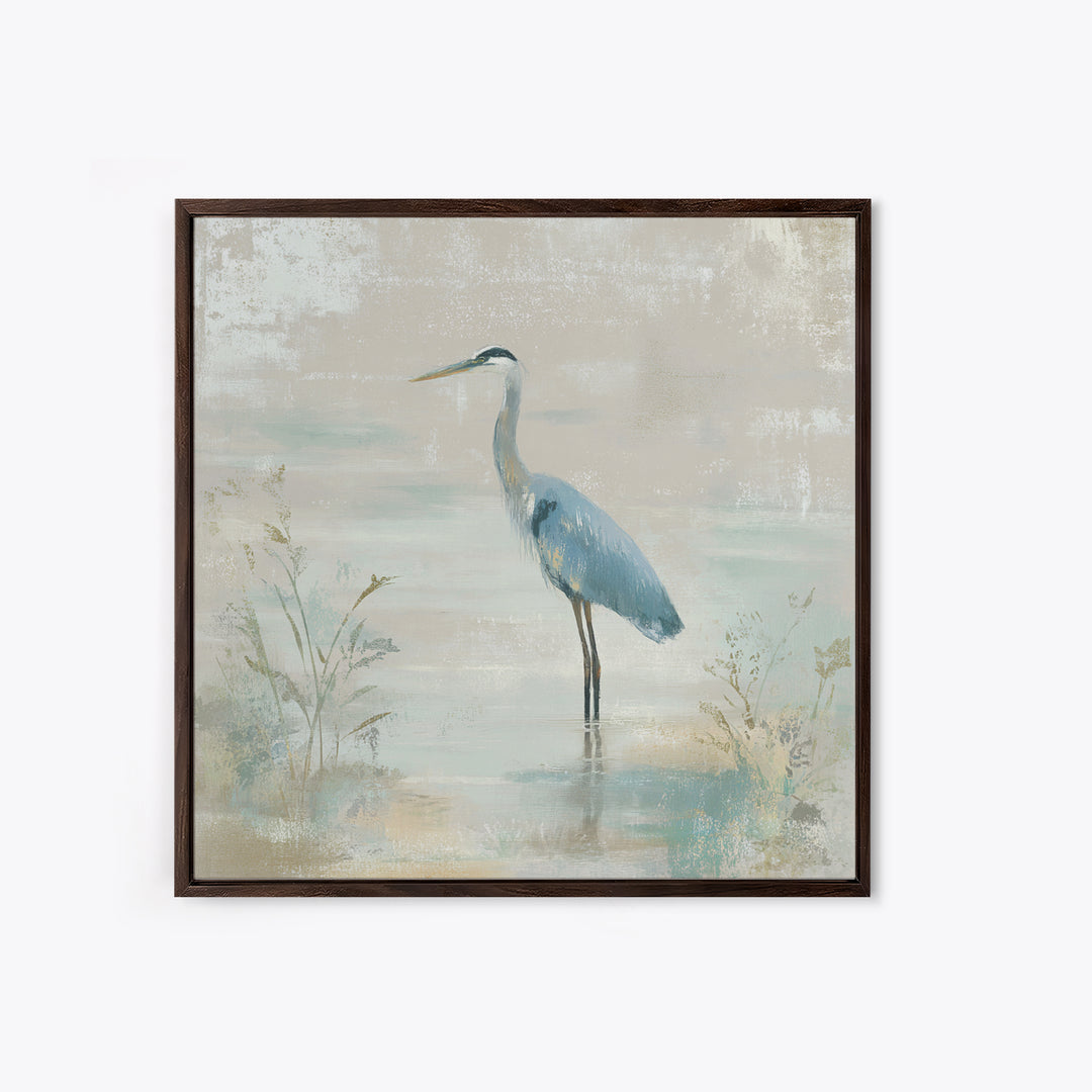 Blue Heron Standing Canvas Print, Medical Office Art, Educational Poster, Office Decor, Fine Art, Calm, Fine Art Print, MOA-1x1-14