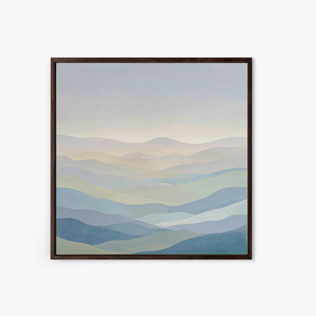 Minimal Sunrise over Rounded Hills Canvas Print, Medical Office Art, Minimalist Art, Office Decor, Calm, Educational Poster, MOA-1x1-23
